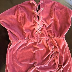 Velvety zip up dress